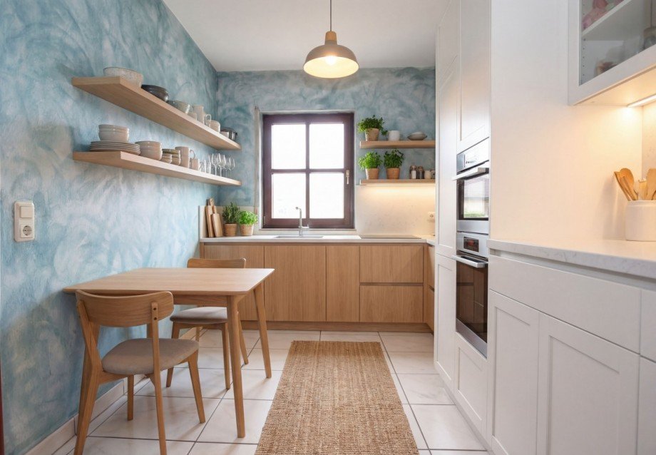 Blick in K�che/ digital m�bliert Maisonettewohnung Weiterstadt