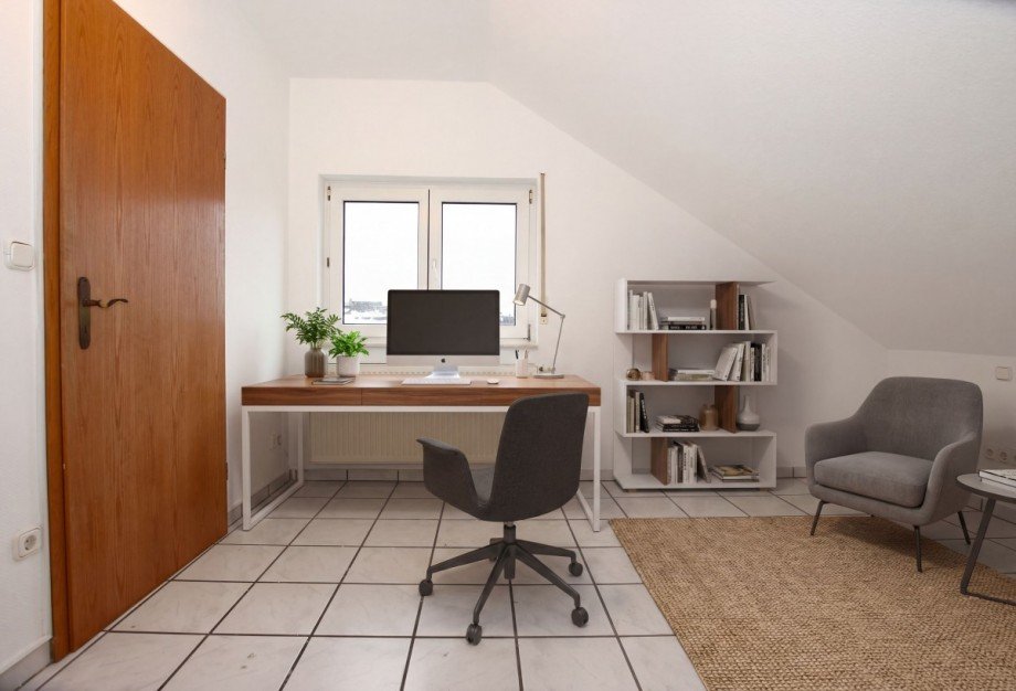 Arbeitszimmer/ Originalraum digital m�bliert Dachgeschosswohnung Weiterstadt