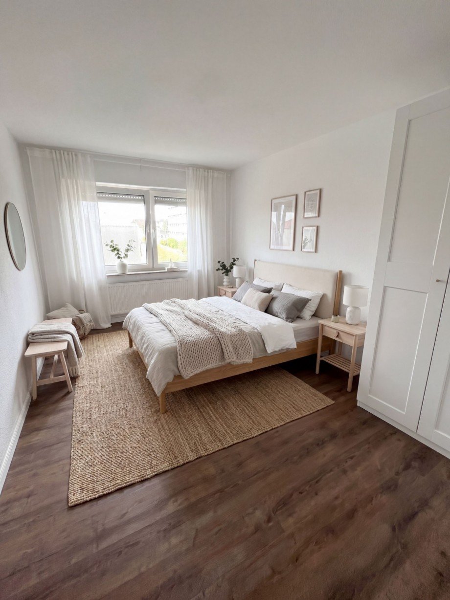 Schlafzimmer/ Originalraum digital m�bliert Wohnung Alsbach-H�hnlein