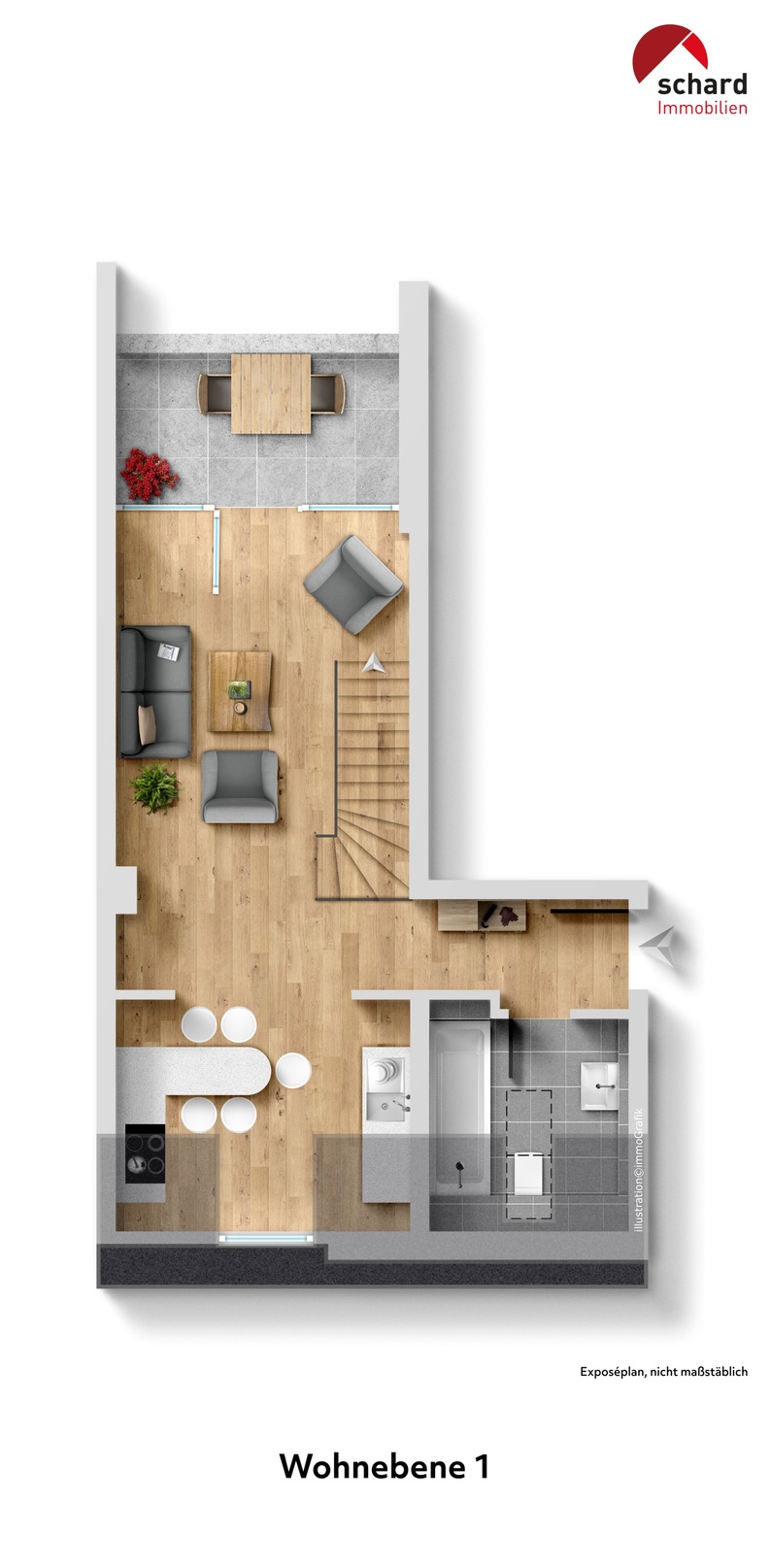 Wohnebene 1 Maisonettewohnung Weiterstadt